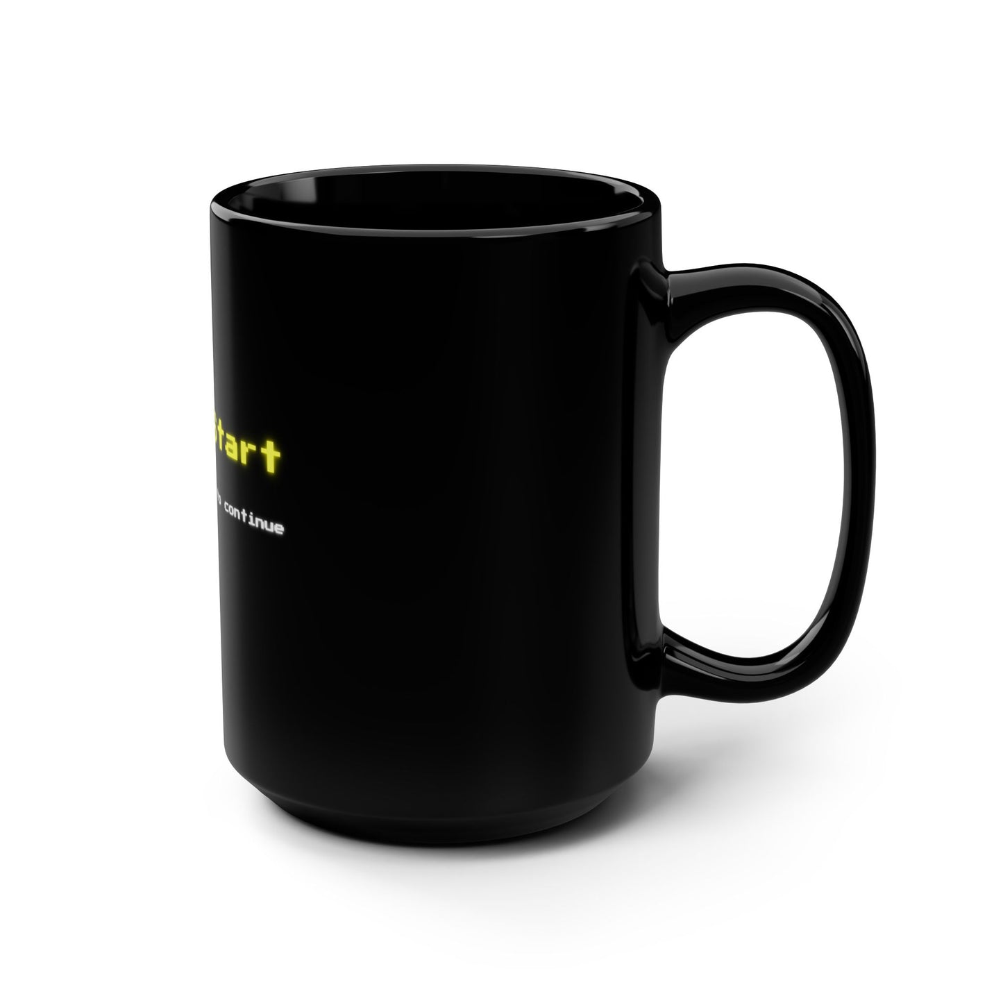 Press Start Coffee Mug - 15oz - Gaming Black Ceramic Mug